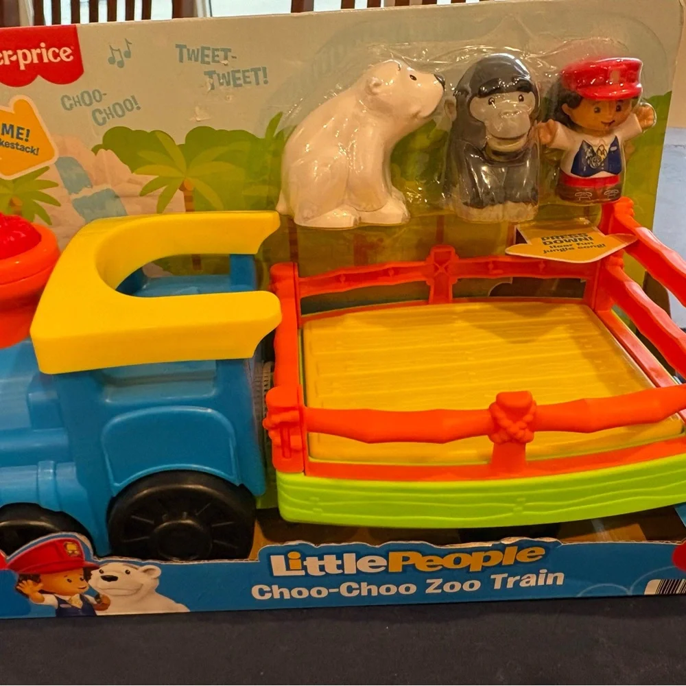Fisher-Price Little People Jungle Train with Blue and Yellow - Picture 3 of 4